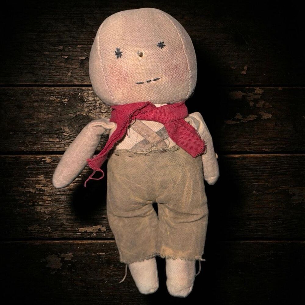 New Primitive "Snowball"  Little Snowman Doll Christmas Winter 9”